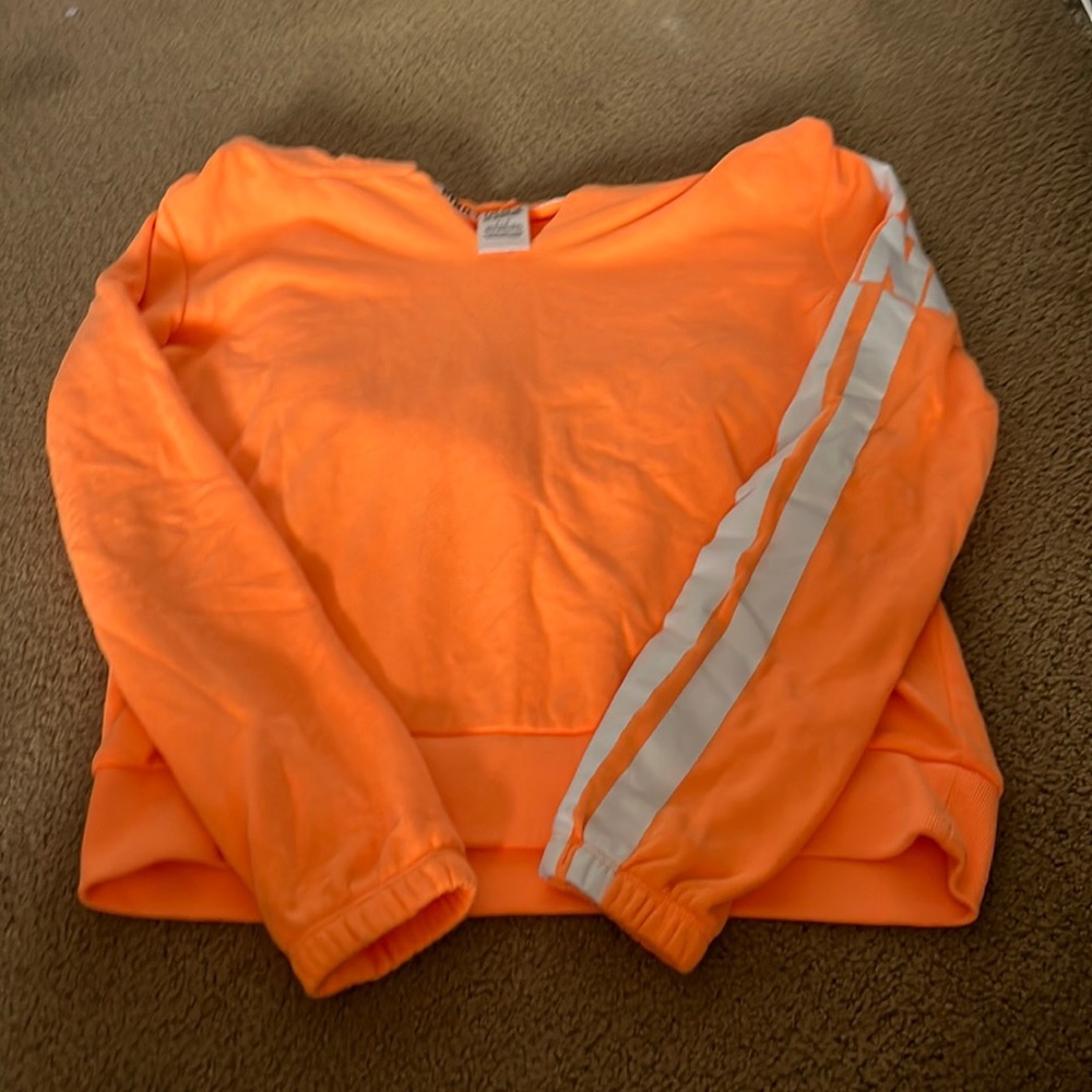orange size small crop long sleeve sweatshirt
